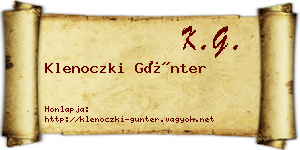 Klenoczki Günter névjegykártya